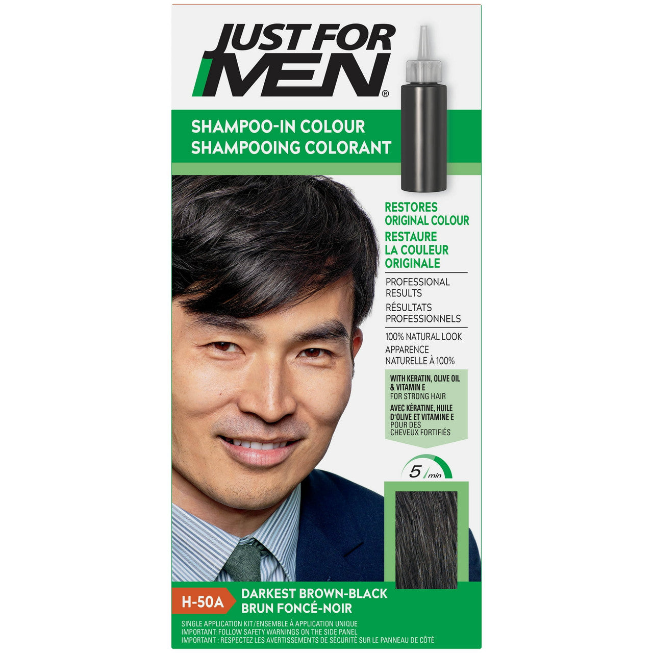 Just For Men Original Formula H-50 Haircolor, Darkest Brown/Black, 1 Kit